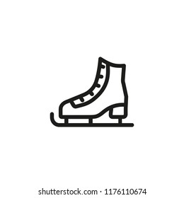 Figure skating line icon. Skating rink, hockey, ice skating. Winter concept. Vector illustration can be used for topics like sport, leisure, hobby