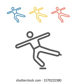 Figure skating line icon. Vector signs for web graphics