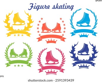 Figure skating logo. Isolated Figure skating on white background