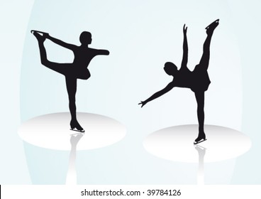 Figure skating outlines which are also as vector file available. Size and colors can be changed.