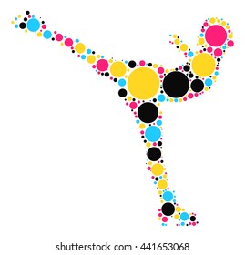 Figure Skating shape vector design by color point