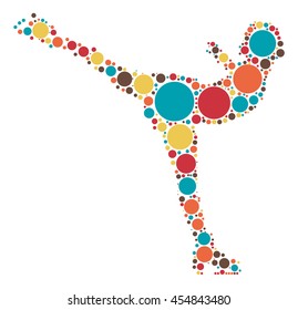 Figure Skating shape vector design by color point