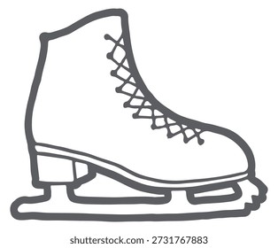 Abbildung Skating Schuh Linie Symbol. Eisbahnausrüstung