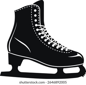 Figure Skating Shoes, Figure Skating Boot Set Silhouette, Ice skates Icon silhouettes Vector illustration