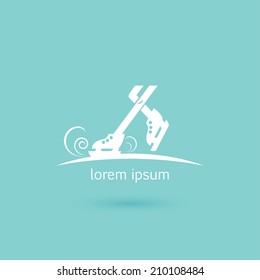 Figure skating sign - vector illustration