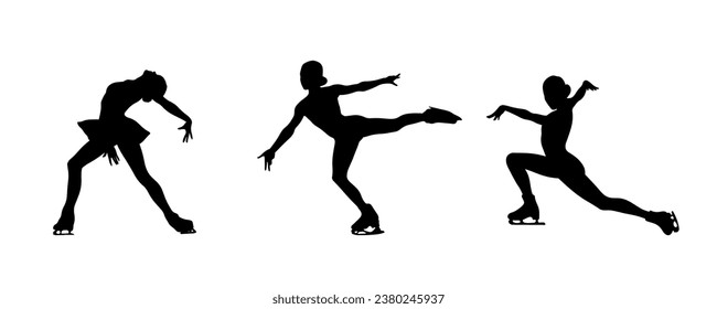 figure skating, silhouette, logo, movement of skaters. Sports, competitions