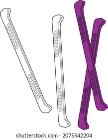 Figure skating. Skate Blade Covers for Figure Skating. Line drawing. Vector illustration, silhouette and line