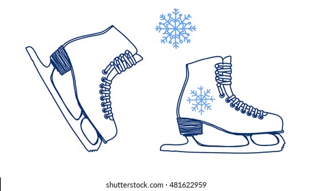 Ice Skates Sketch Images, Stock Photos & Vectors | Shutterstock