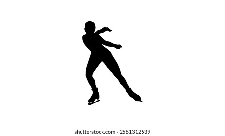 figure skating symbol, black isolated silhouette