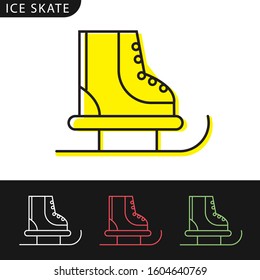 Figure skating symbol. ice skate line icon, outline and filled vector sign