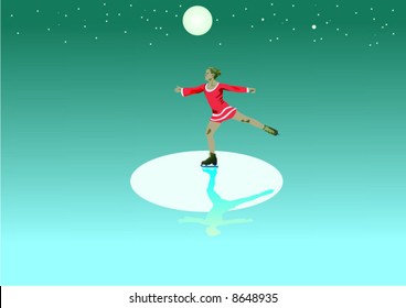Figure skating under the moon