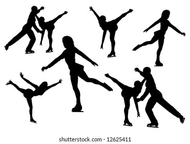 figure skating, vector