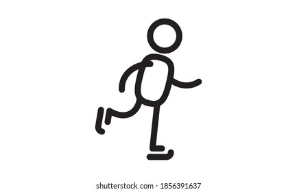Figure skating vector icon. outline flat sign for mobile concept and web design. Ice figure skating glyph icon. Winter sport symbol, logo illustration. Pixel perfect vector graphics
