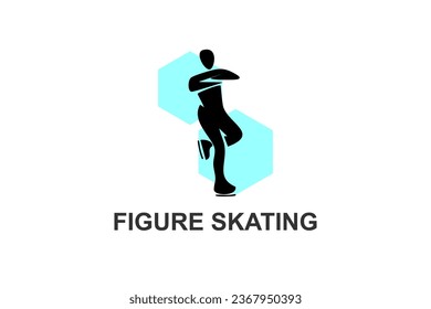 Figure skating vector line icon. dance, practice Figure skating. sport dance pictogram illustration.