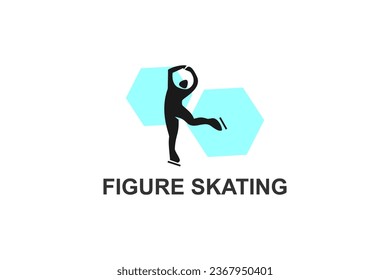 Figure skating vector line icon. dance, practice Figure skating. sport dance pictogram illustration.