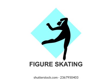 Figure skating vector line icon. dance, practice Figure skating. sport dance pictogram illustration.
