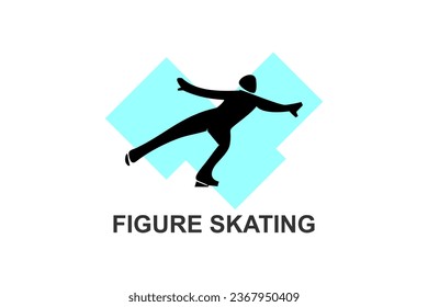 Figure skating vector line icon. dance, practice Figure skating. sport dance pictogram illustration.