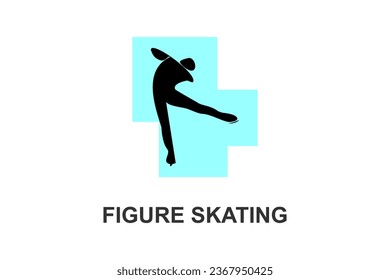 Figure skating vector line icon. dance, practice Figure skating. sport dance pictogram illustration.