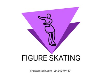 Figure skating vector line icon. dance, practice Figure skating. sport dance pictogram illustration.
