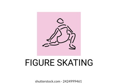 Figure skating vector line icon. dance, practice Figure skating. sport dance pictogram illustration.
