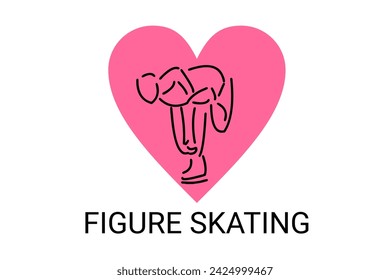 Figure skating vector line icon. dance, practice Figure skating. sport dance pictogram illustration.
