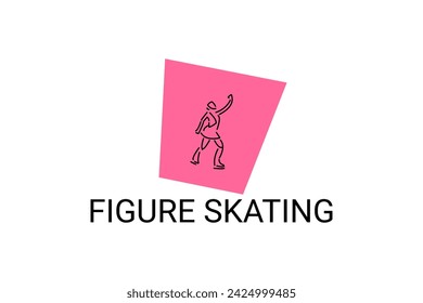 Figure skating vector line icon. dance, practice Figure skating. sport dance pictogram illustration.
