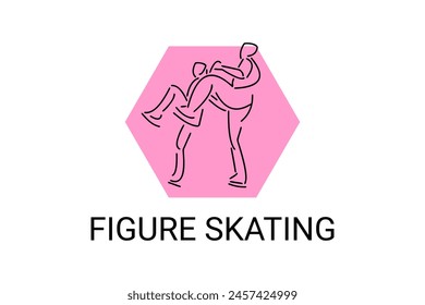 Figure skating vector line icon. dance, practice Figure skating. sport dance pictogram illustration.