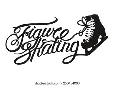 Figure skating vintage lettering.