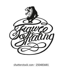 Figure skating vintage lettering