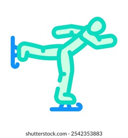 figure skating winter sport color icon vector. figure skating winter sport sign. isolated symbol illustration