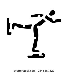 figure skating winter sport glyph icon vector. figure skating winter sport sign. isolated symbol illustration