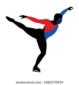 Figure Skating Winter Sports Action Vector Illustration