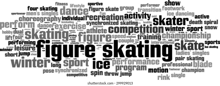 Figure skating word cloud concept. Vector illustration