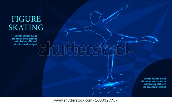 Figure skating.Vector sports background\
for the landing page templat. Vector, EPS 10e.\
