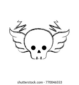 figure skull with wings rock art symbol