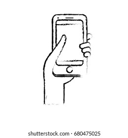 figure smartphone digital technology to communication in the hand