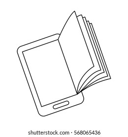 Figure smartphone knowledge virtual icon image, vector illustration