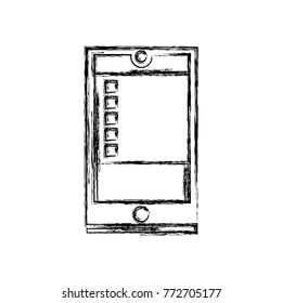figure smartphone object technology with data information