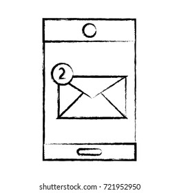figure smartphone technology with e-mail message information