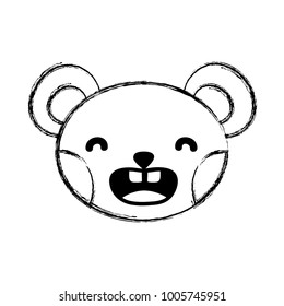 figure smile bear head cute animal