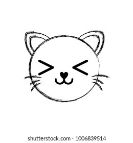 figure smile cat head cute animal