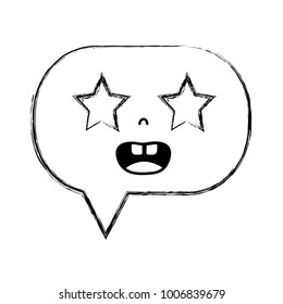 figure smile chat bubble kawaii cartoon