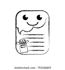 figure smile and cute note paper kawaii