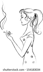 Pretty Woman Smoking Clipart Images Stock Photos Vectors Shutterstock