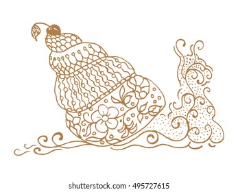 The figure of a snail in Doodle style