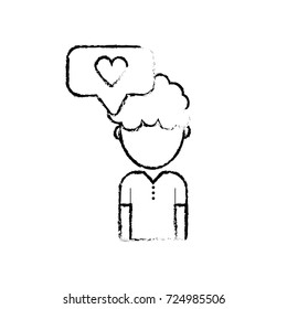 figure social man with chat bubble icon