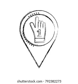 figure sport glove with number one symbol