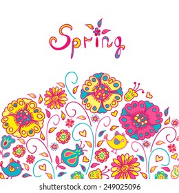 Figure spring flowers, colorful background