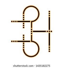 Figure Square Circle Stripes Icon flat style