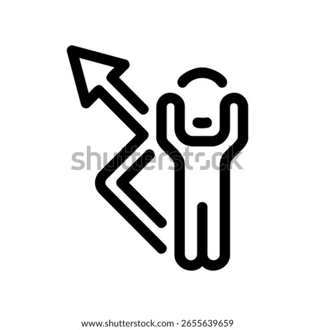 Figure Standing by an Upward Trending Arrow Chart